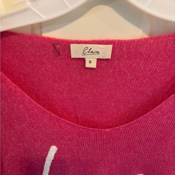 Elan Vibrant Pink Top with “Love” in White Script - Picture 4 of 5